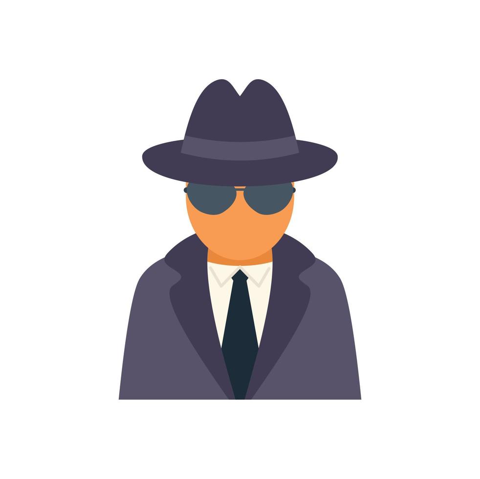 Secret agent icon flat vector. Call person vector