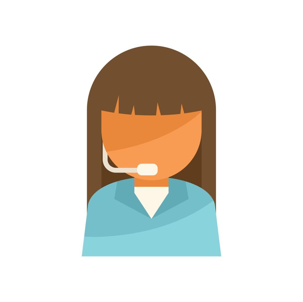 Contact agent icon flat vector. Call center vector