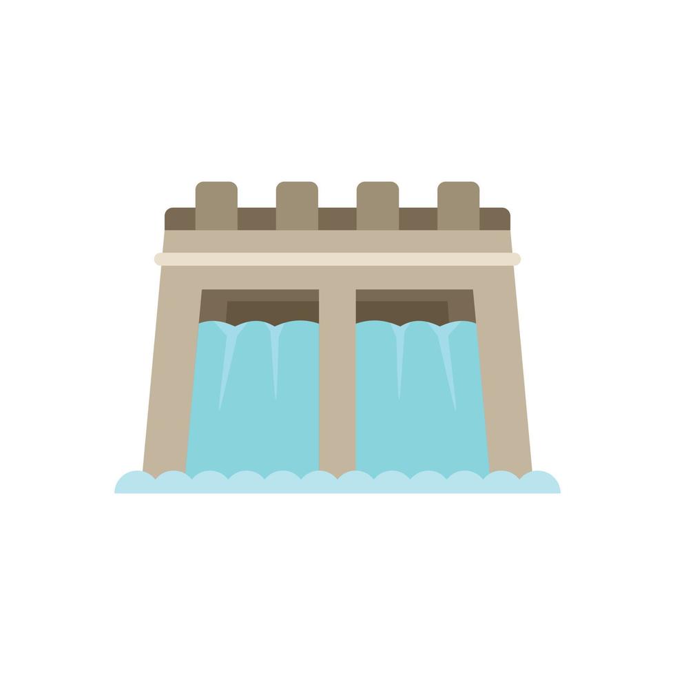 Nature source icon flat vector. Hydro plant vector
