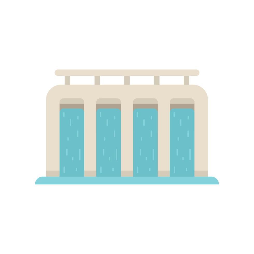 River hydro energy icon flat vector. Power plant vector