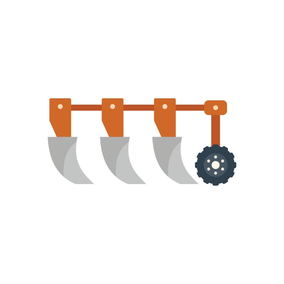 Plow icon flat vector. Farmer field vector