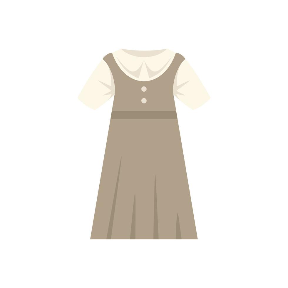 vector plano de icono de uniforme escolar. Vestido de niña