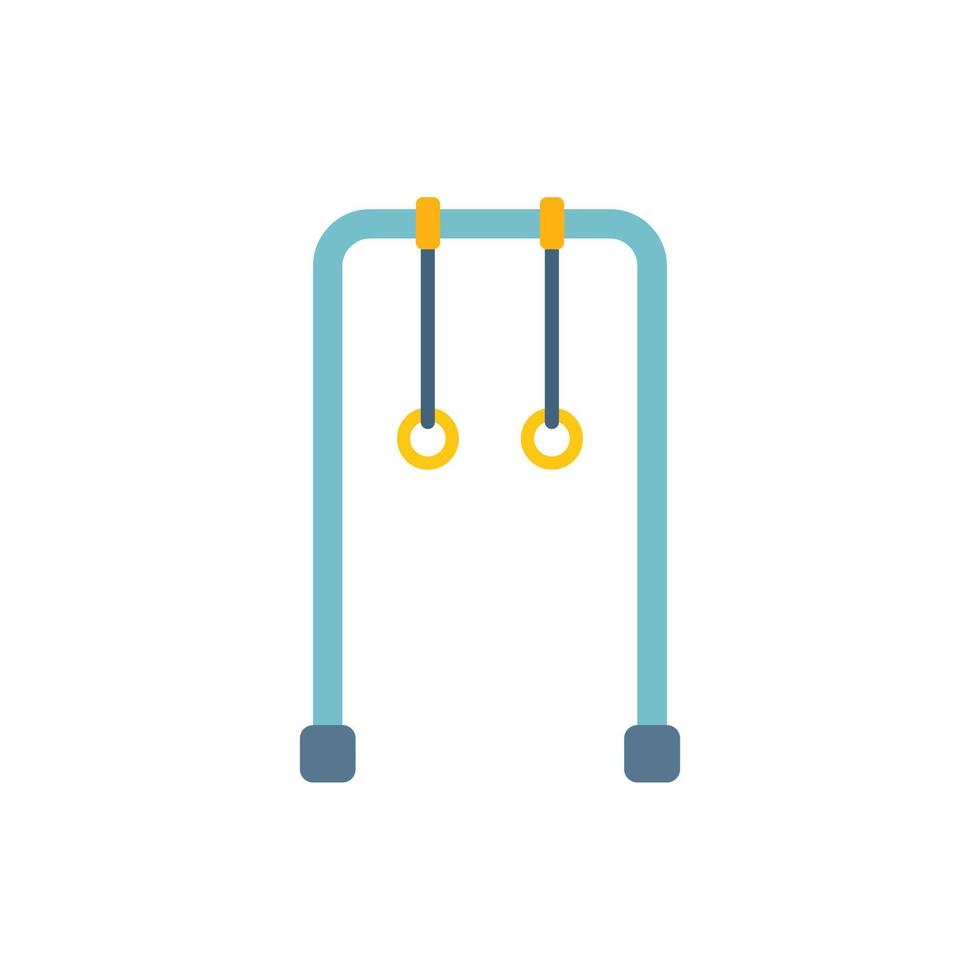 Gym rings icon flat vector. Room hall vector