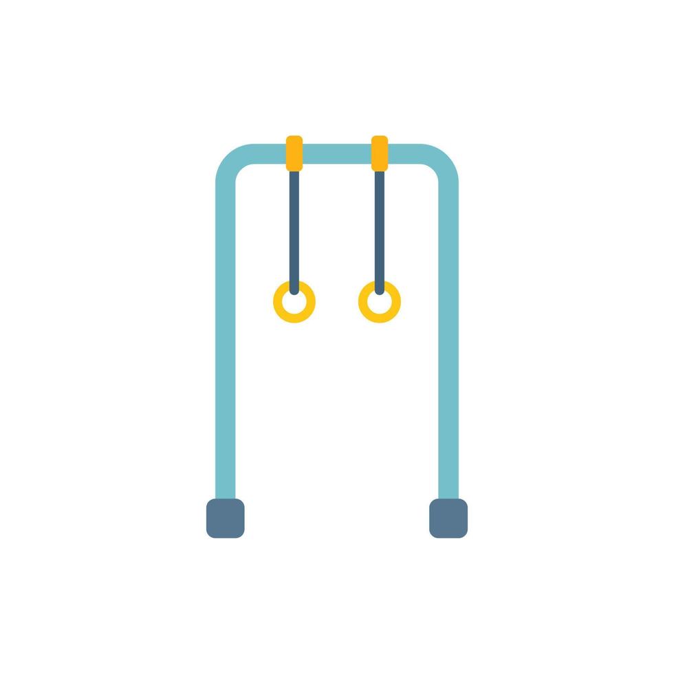 Gym rings icon flat vector. Room hall vector