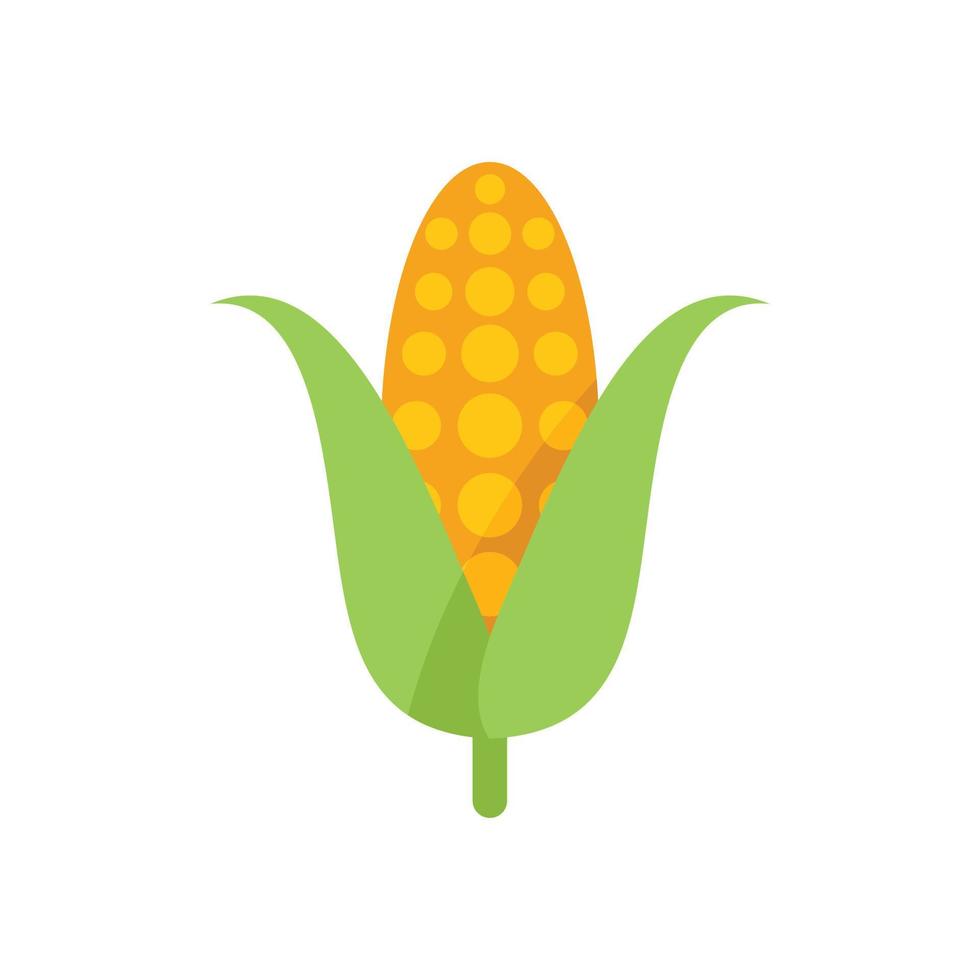 Eco corn icon flat vector. Save plant vector