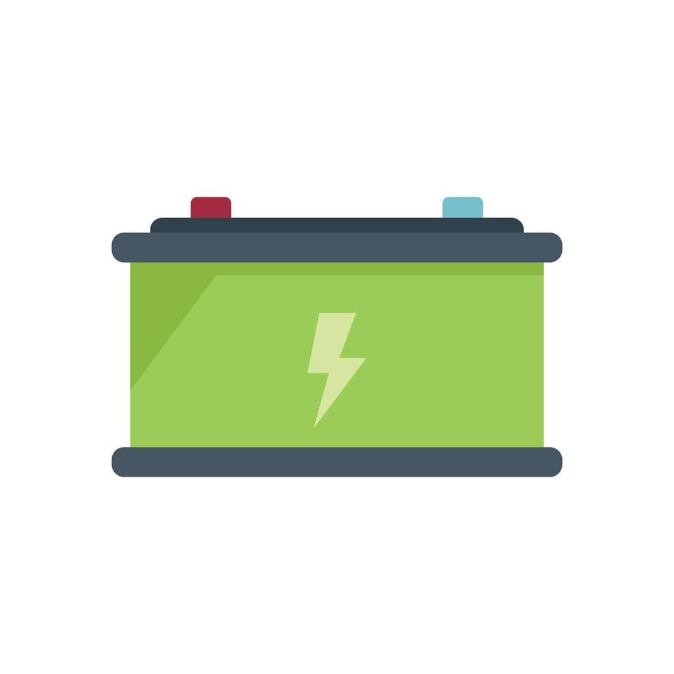 Eco car battery icon flat vector. Save clean vector