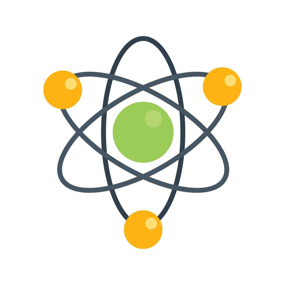 Atom energy icon flat vector. Clean eco vector