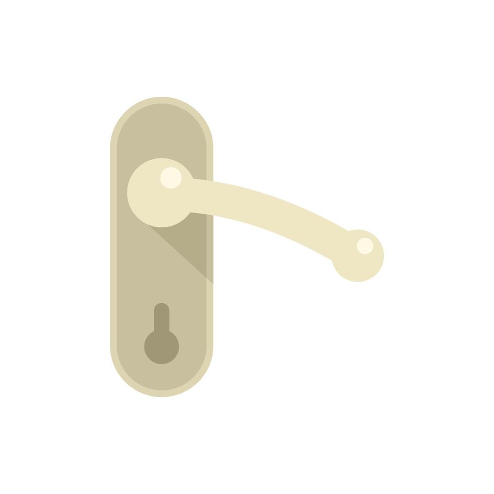 Round door handle icon flat vector. Metal key vector