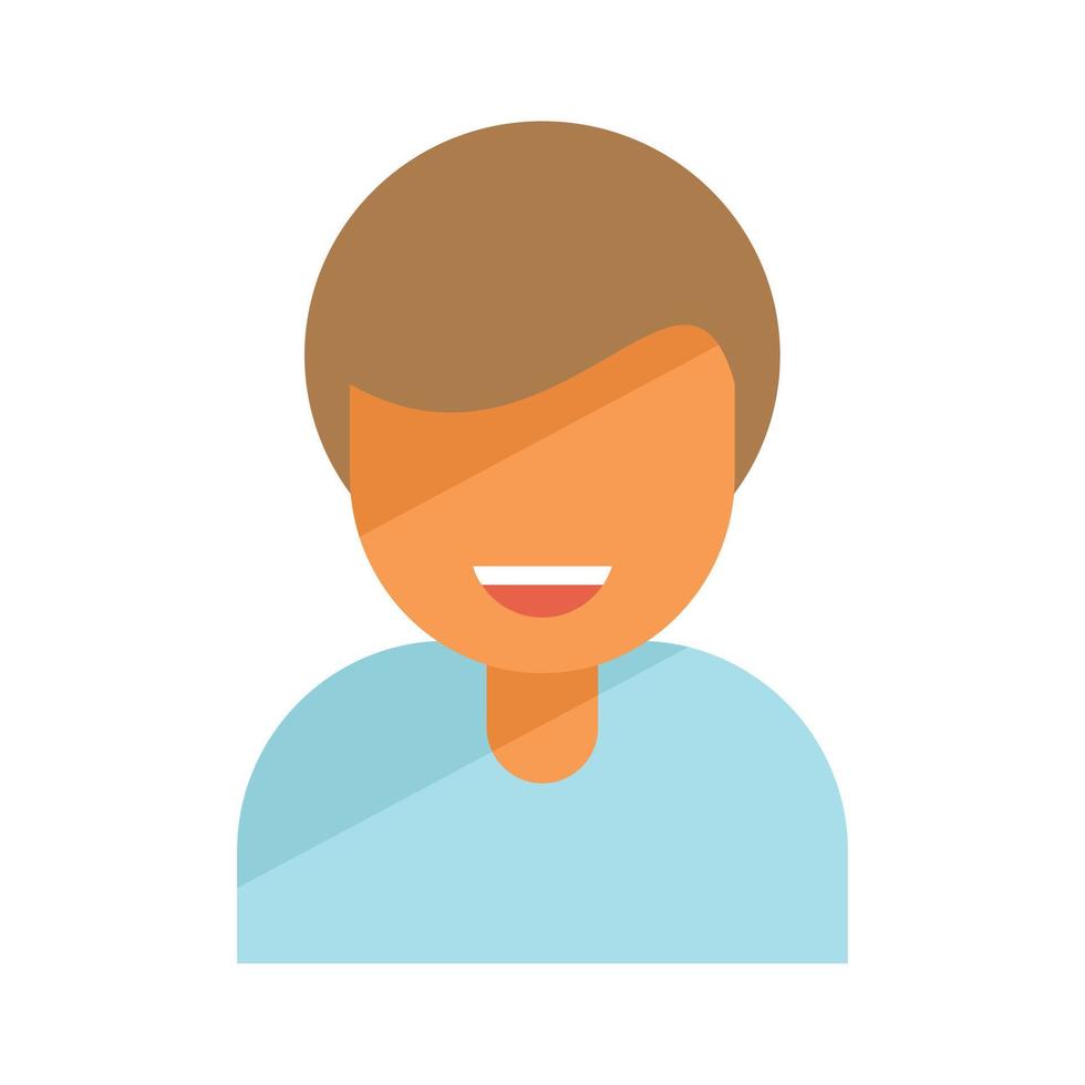 Smiling friendship icon flat vector. Person happy vector