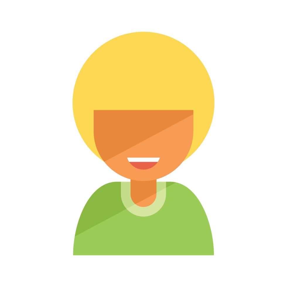 Youth smiling icon flat vector. Happy person vector