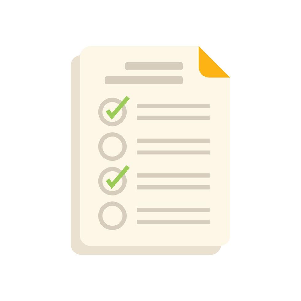 Paper mark test icon flat vector. Exam answer vector