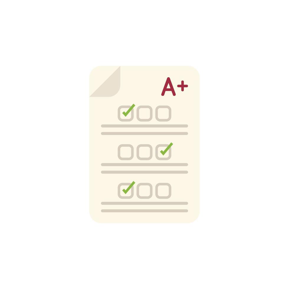Survey test icon flat vector. School exam vector