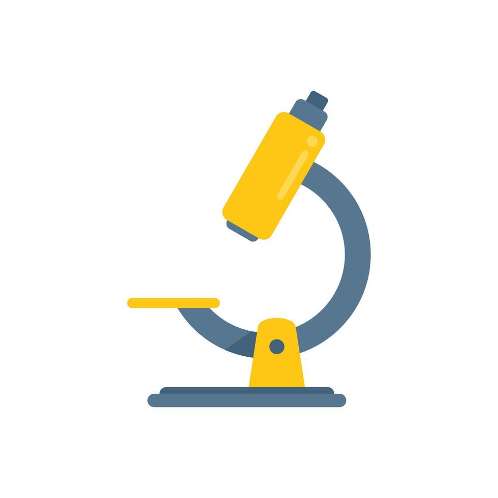School microscope icon flat vector. Examination check vector