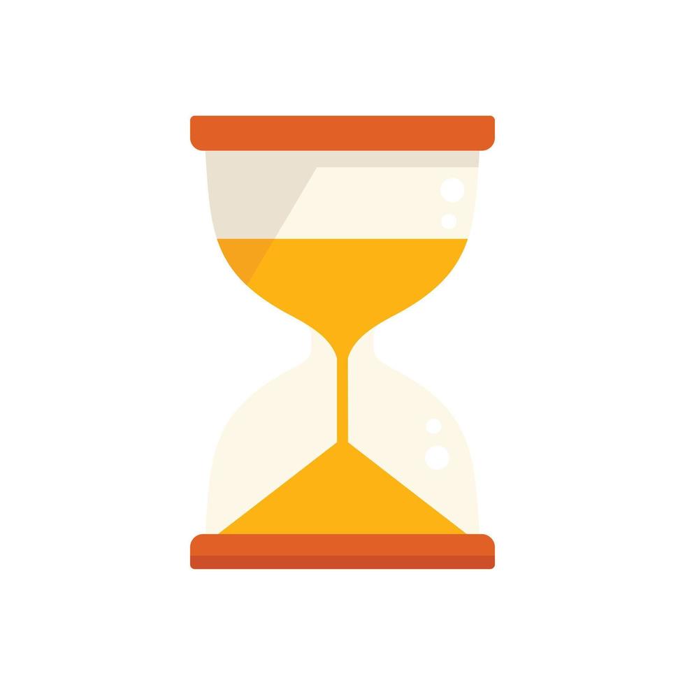 Test hourglass icon flat vector. Paper check vector