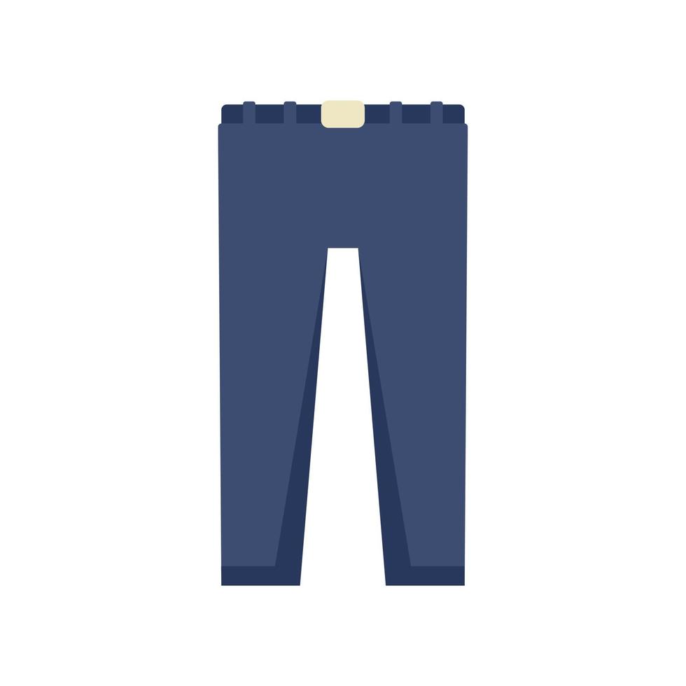 Jeans pants icon flat vector. School uniform vector