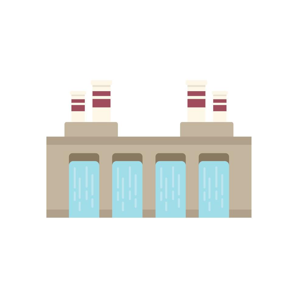 Hydro power icon flat vector. Water plant vector