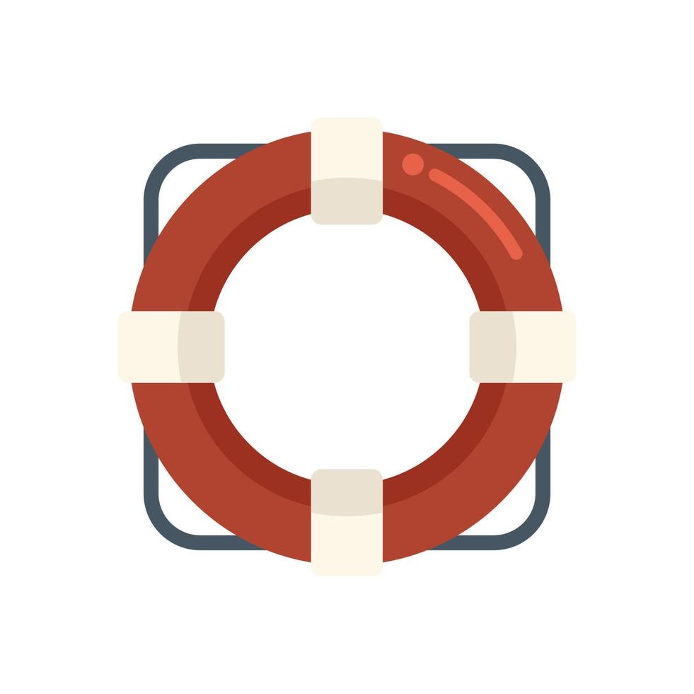 Solution lifebuoy icon flat vector. Creative business vector