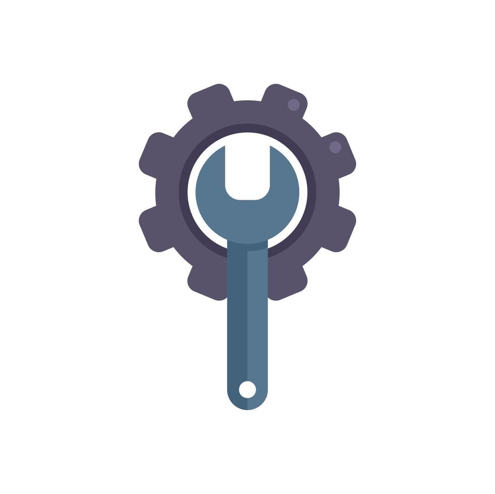 Gear solution key icon flat vector. Creative business vector