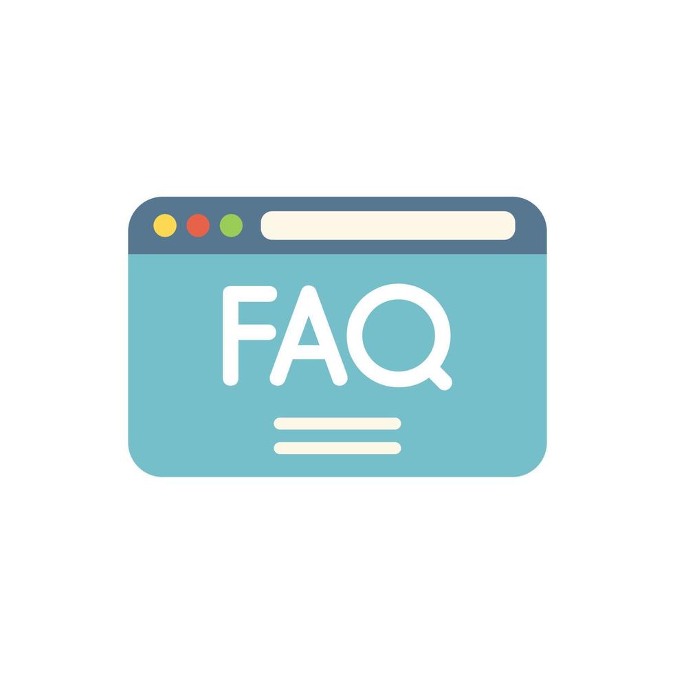 Web faq icon flat vector. People solution vector