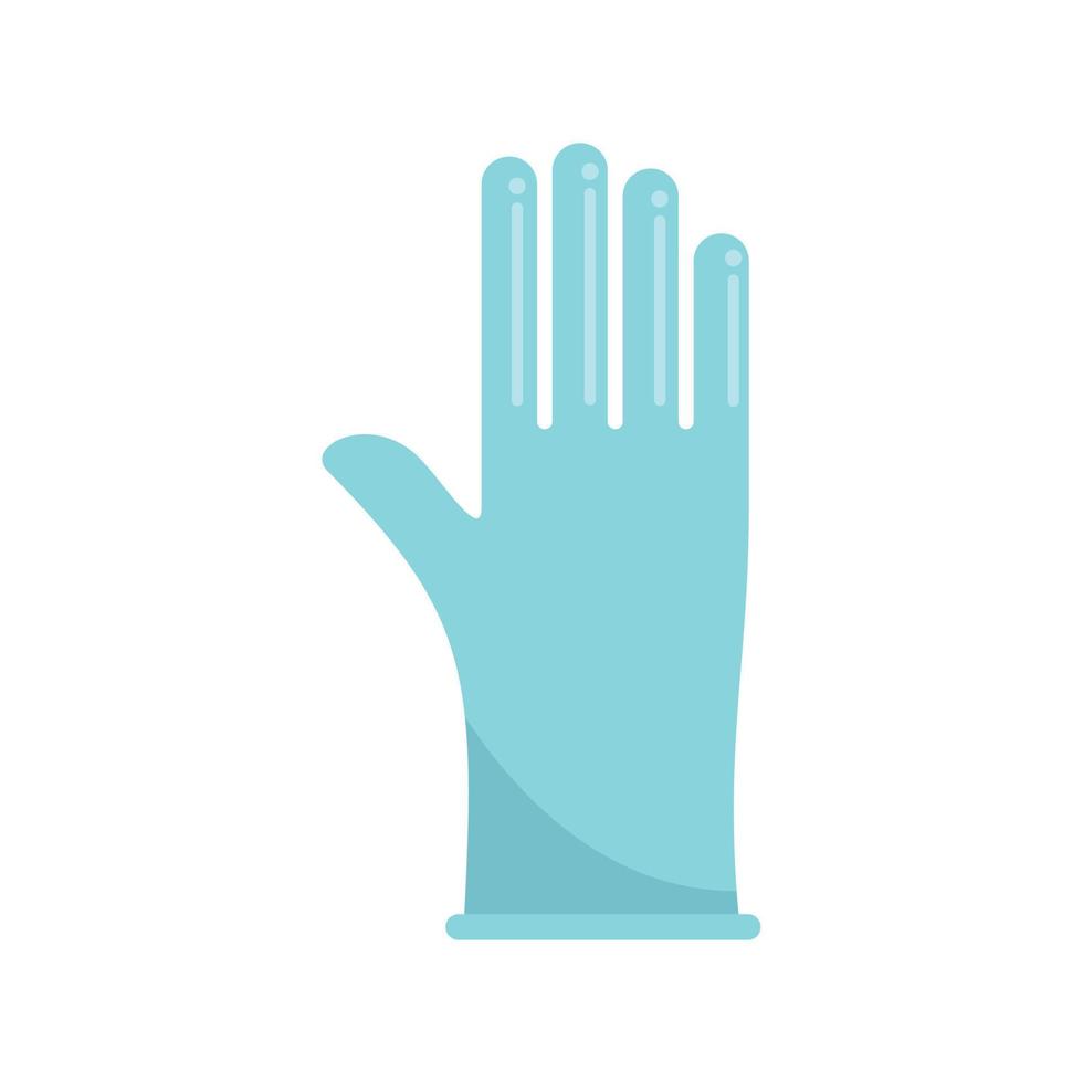Care glove icon flat vector. Hand latex vector