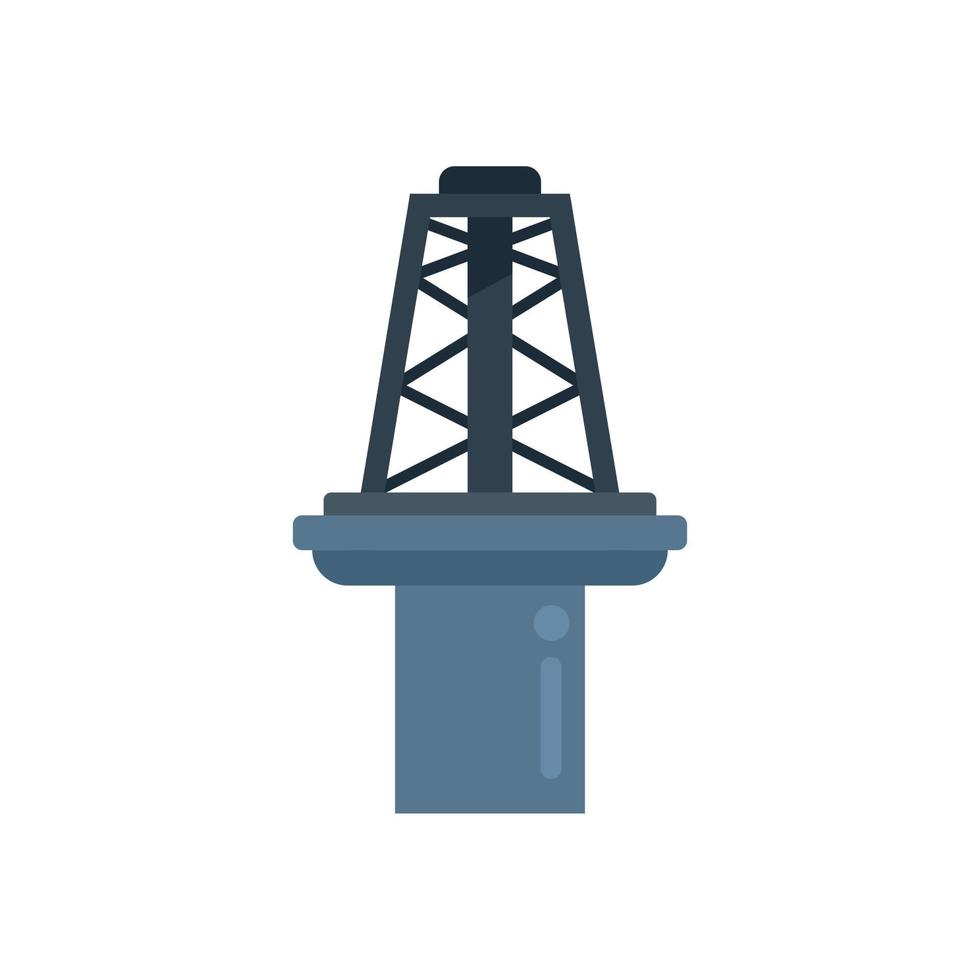 Rig tower icon flat vector. Sea oil vector