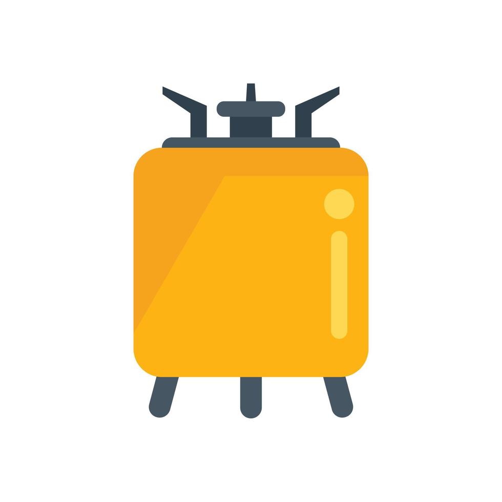 Hot portable stove icon flat vector. Gas cooker vector