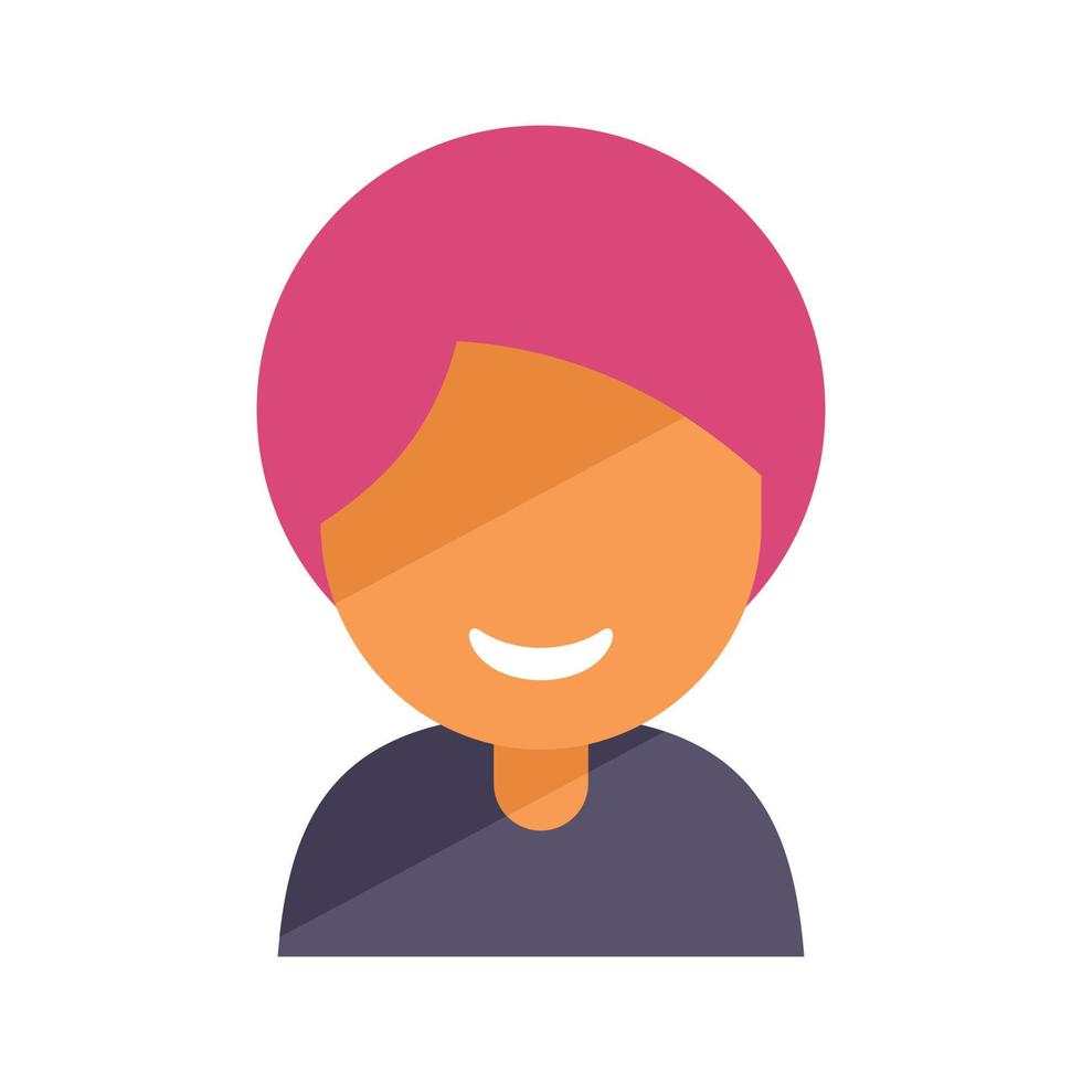 Smiling diverse icon flat vector. Happy person vector