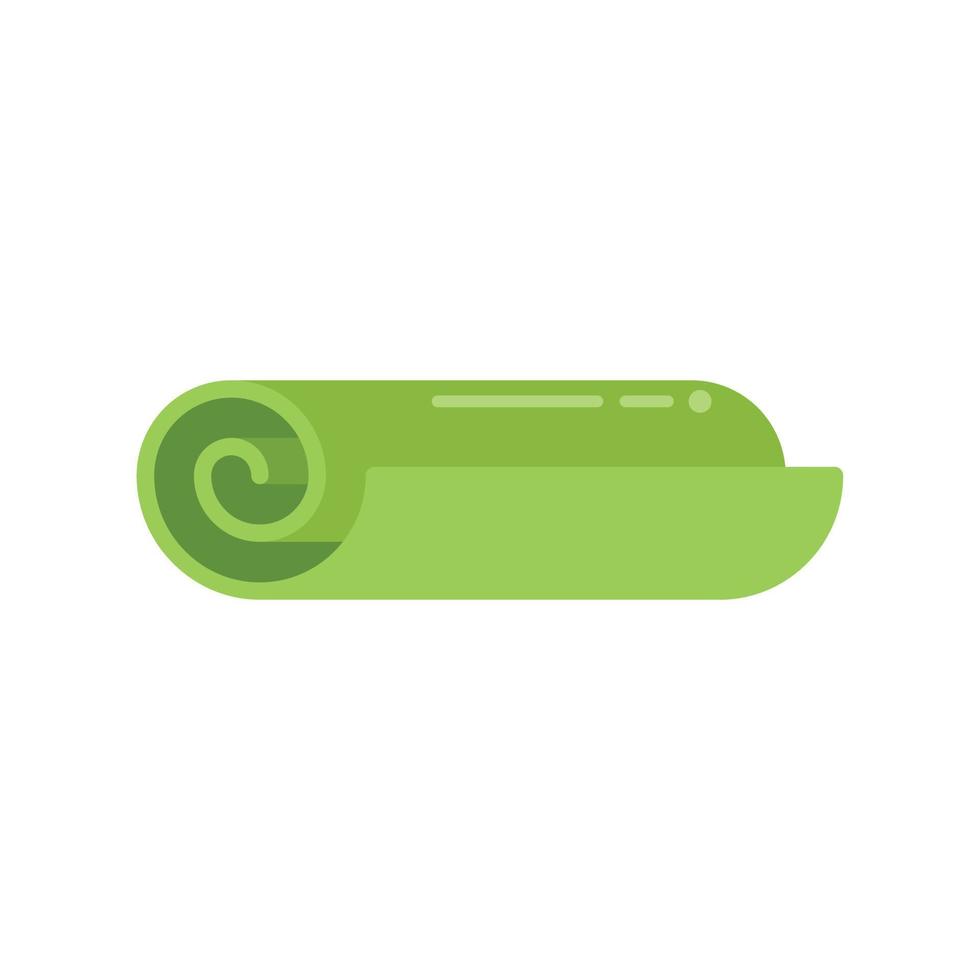 Exercise mat icon flat vector. Gym carpet vector