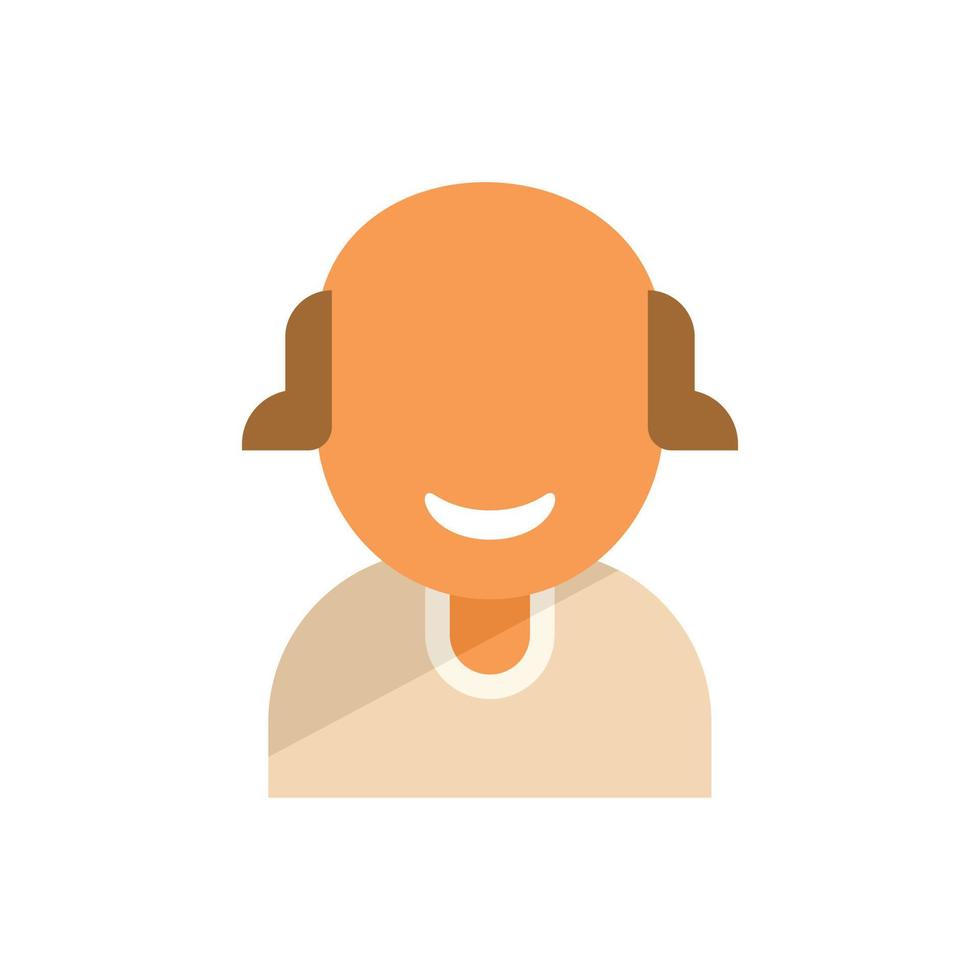 Smiling student icon flat vector. Happy person vector