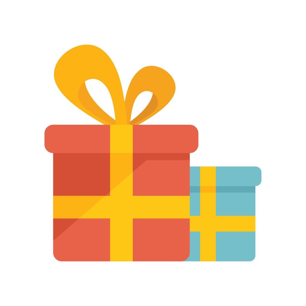 Event gift boxes icon flat vector. Meeting manager vector