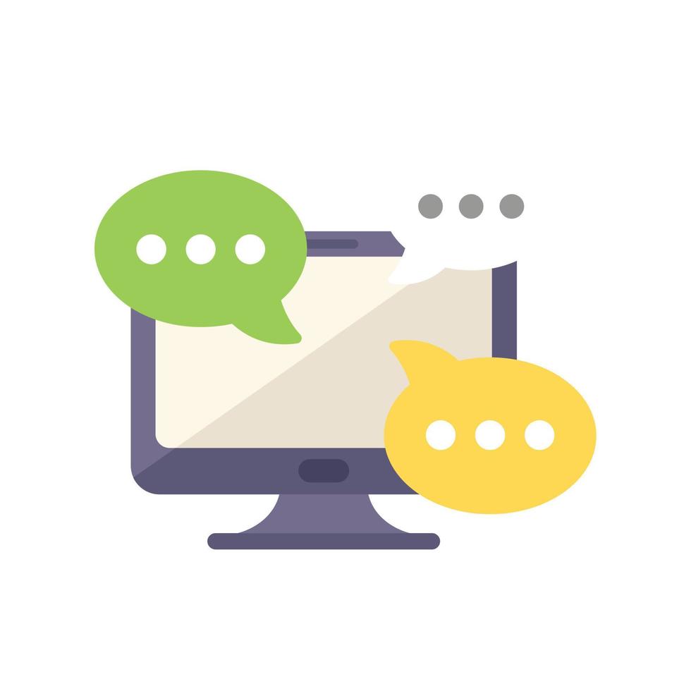 Online forum icon flat vector. Web people vector