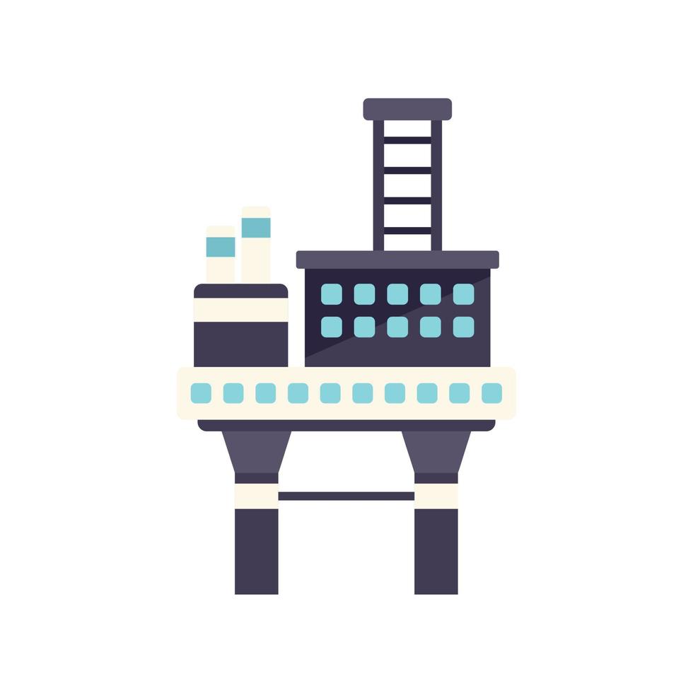 Water gas rig icon flat vector. Oil sea vector