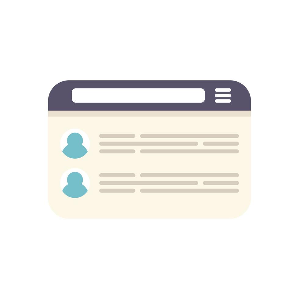 Web chat icon flat vector. Forum online vector