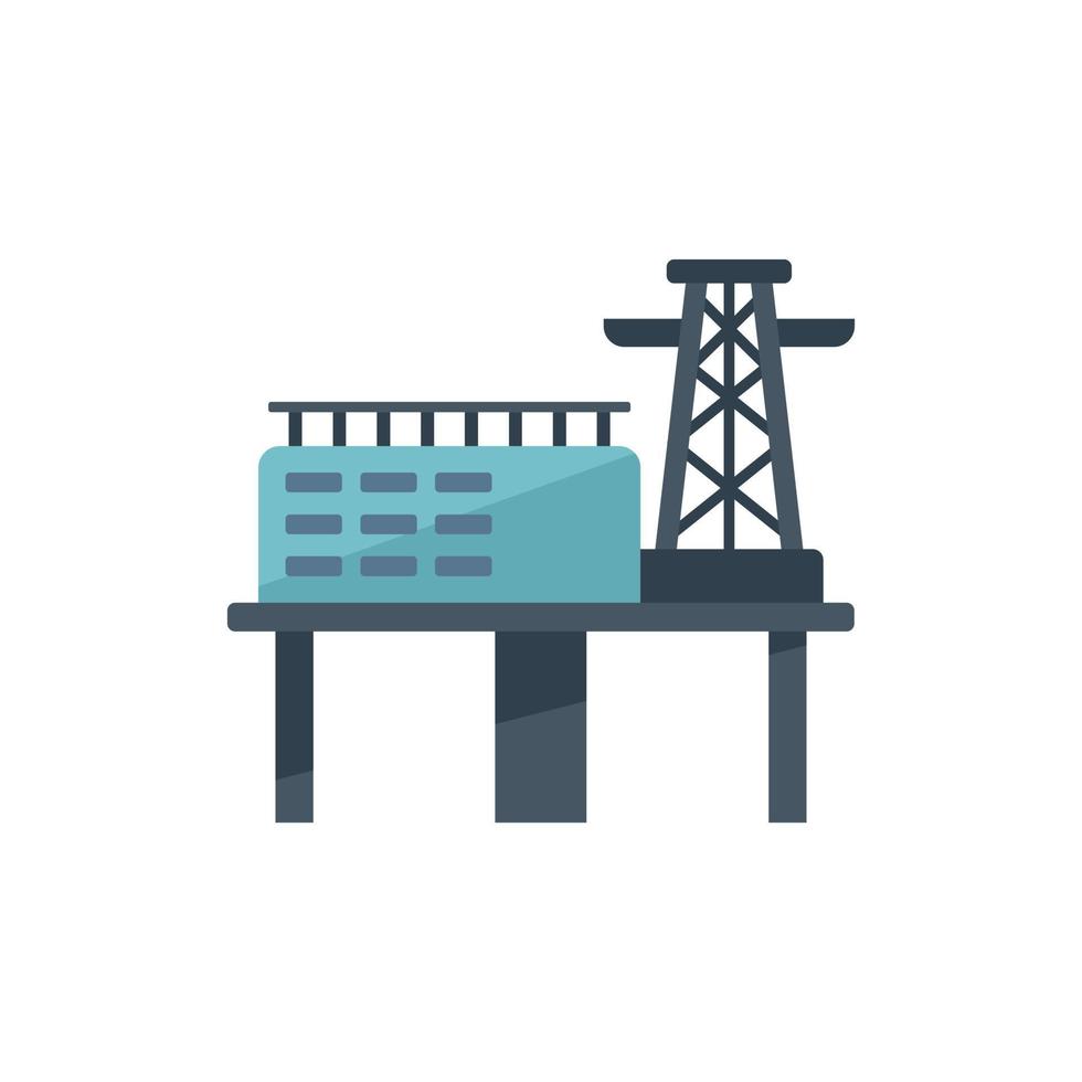 vector plano de icono de producción de plataforma. plataforma de gas