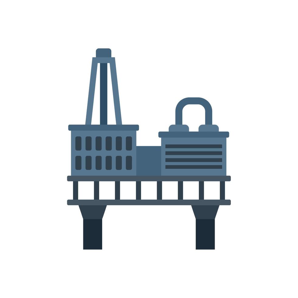 Crane station icon flat vector. Oil rig vector
