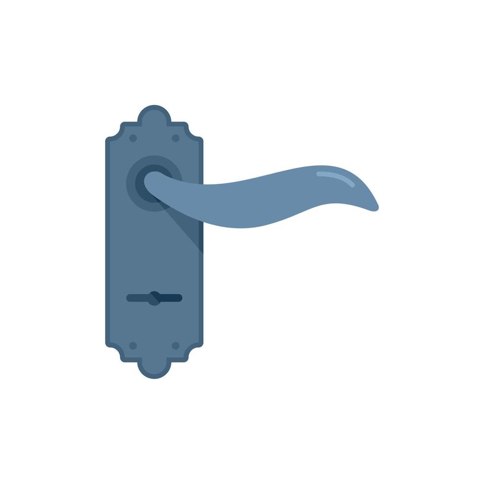 House door handle icon flat vector. Lock knob vector