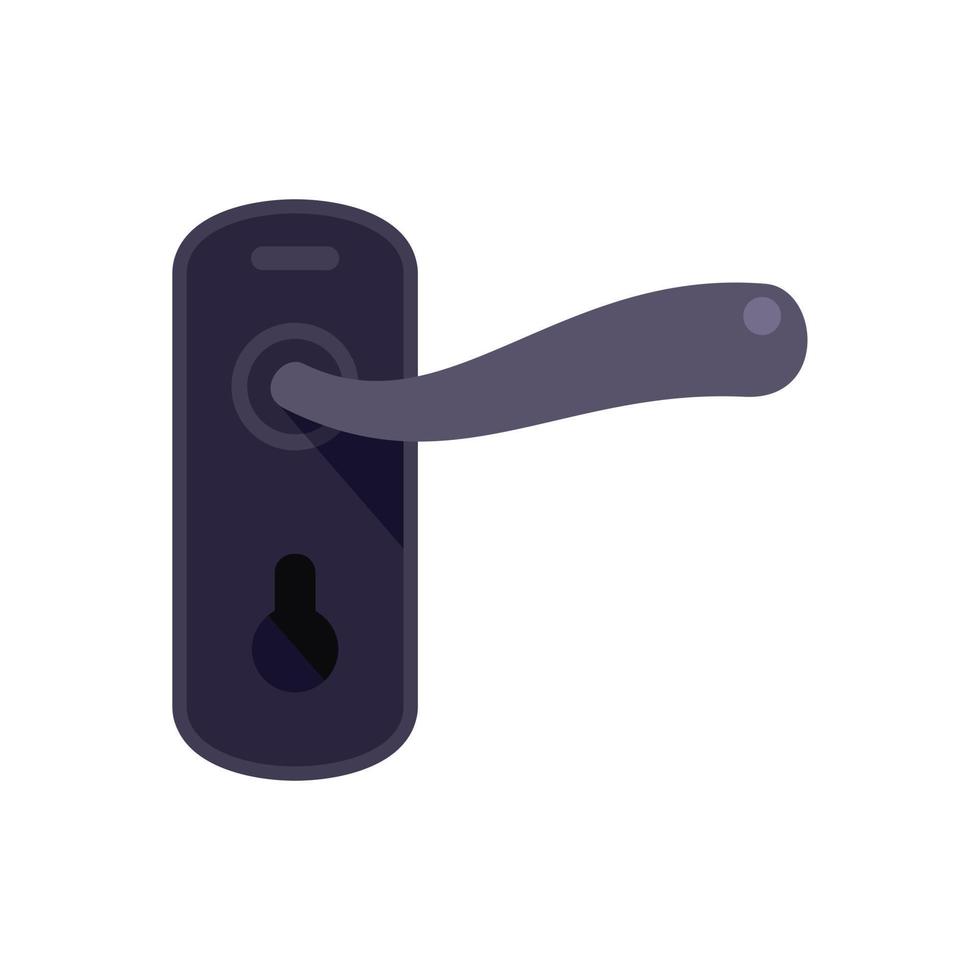 Door handle icon flat vector. Lock knob vector