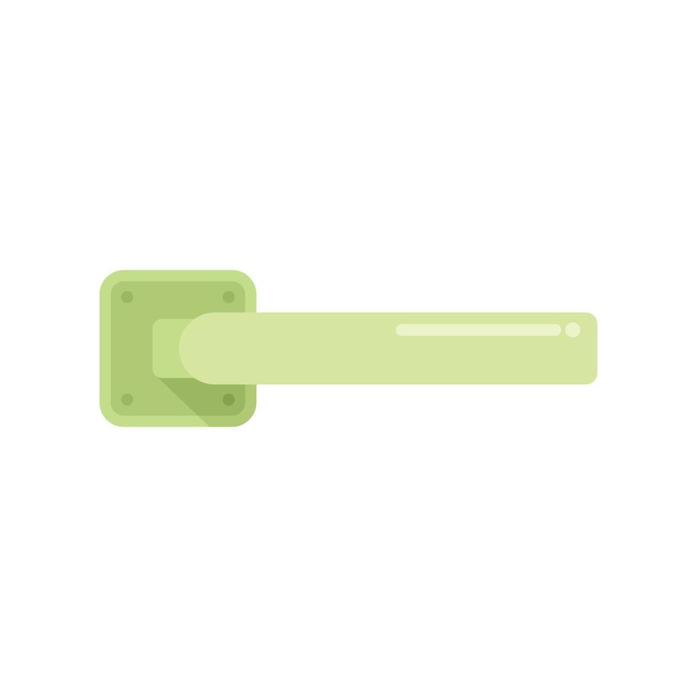 Silver door handle icon flat vector. Lock latch vector