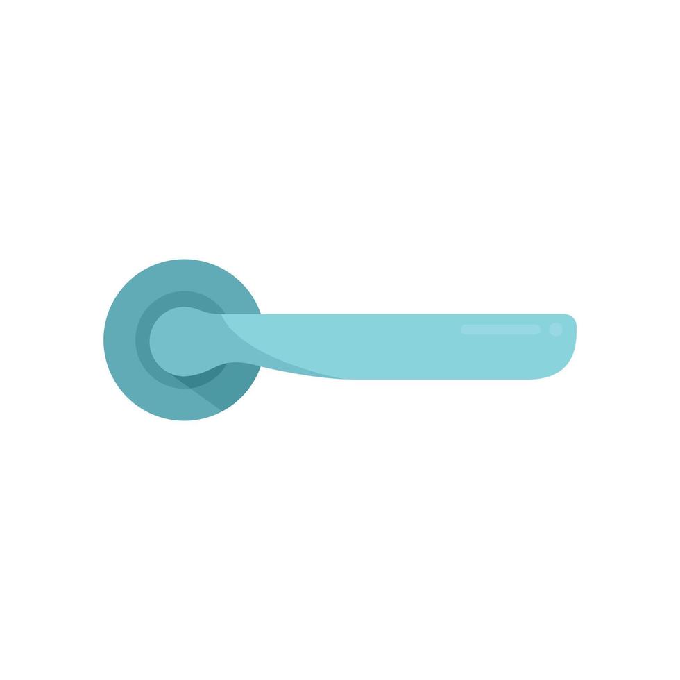 Old door handle icon flat vector. Metal front vector