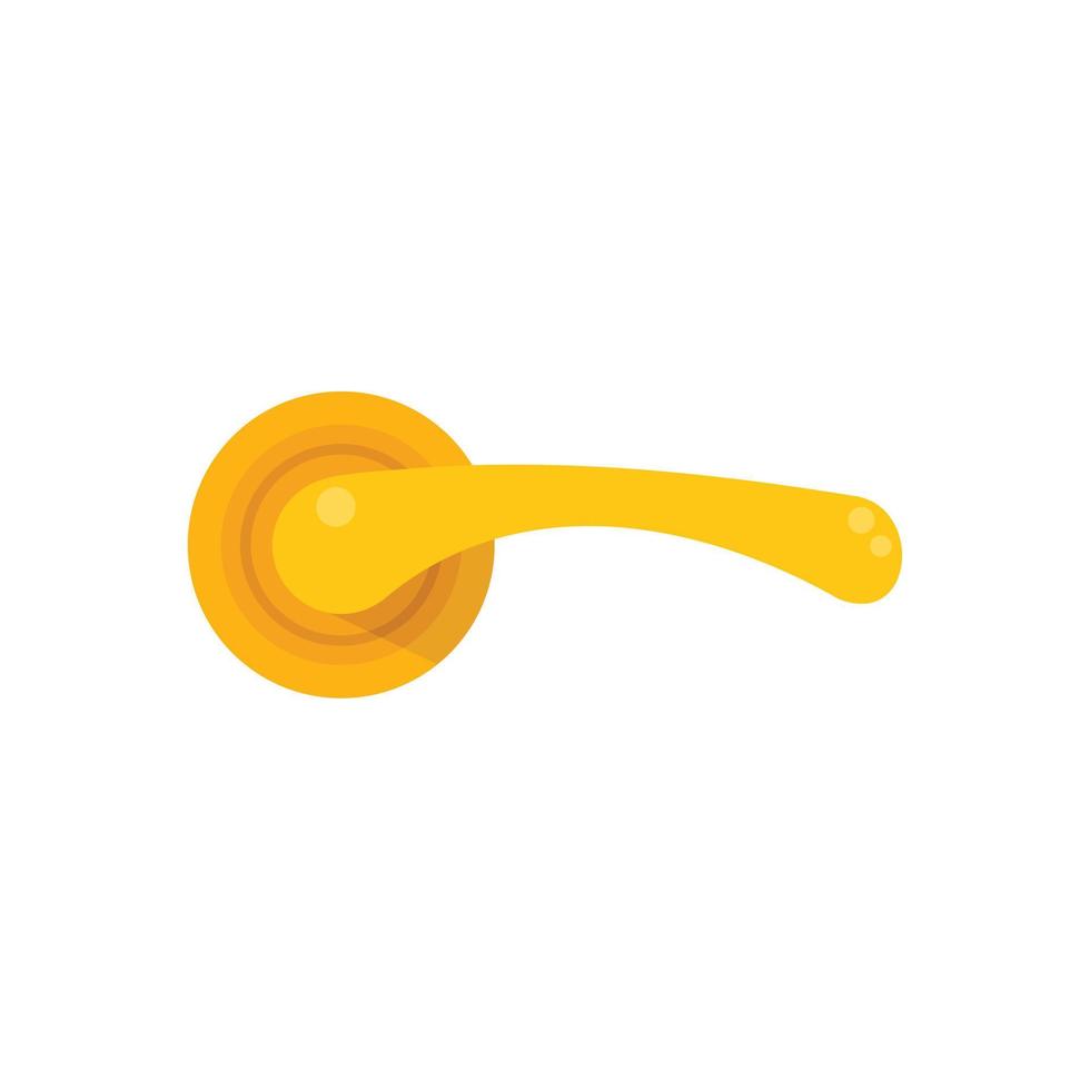 Ornate door handle icon flat vector. Knob lock vector
