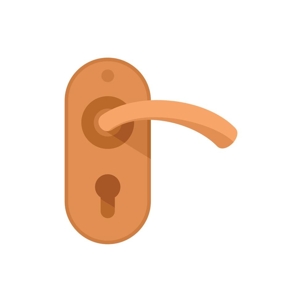 Door handle latch icon flat vector. Lock knob vector