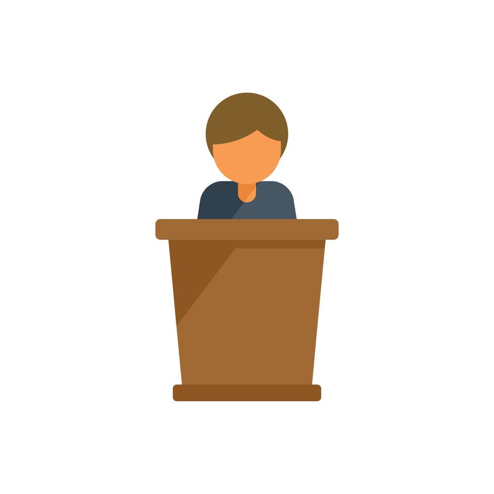 Forum speaker icon flat vector. People meeting vector