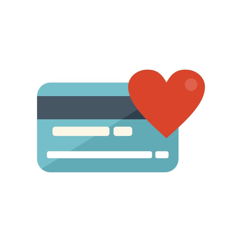 Credit card charity icon flat vector. Aid people vector