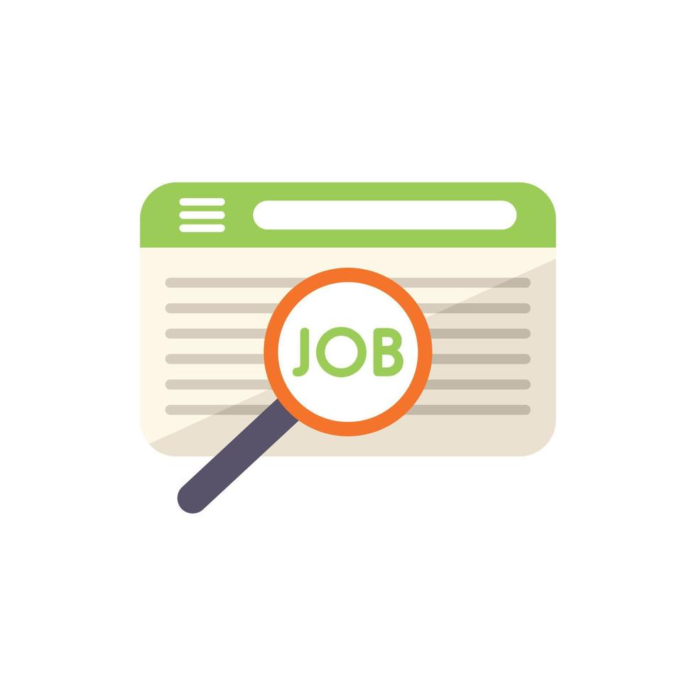 Job online search icon flat vector. Computer business vector