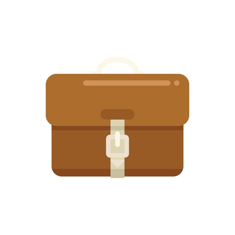 Manager briefcase icon flat vector. Document bag vector