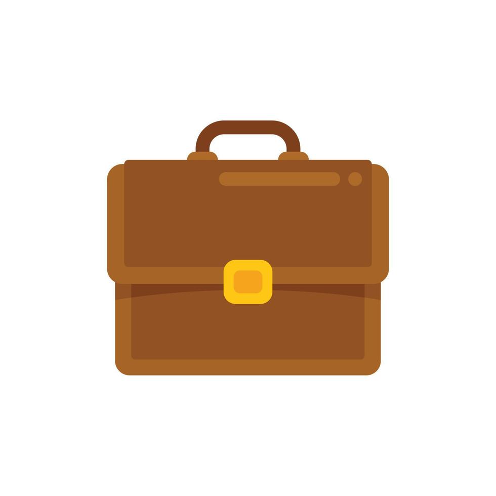 Businessman briefcase icon flat vector. Work bag vector