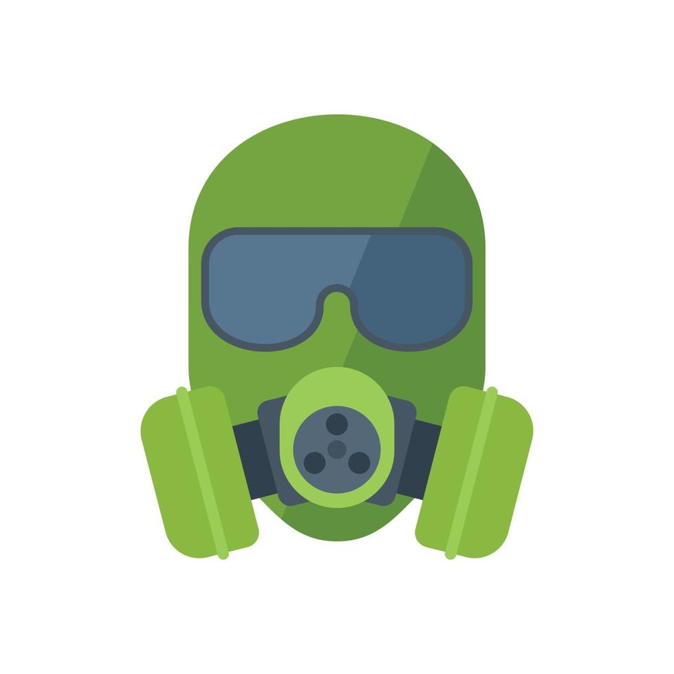 War gas mask icon flat vector. Toxic air vector