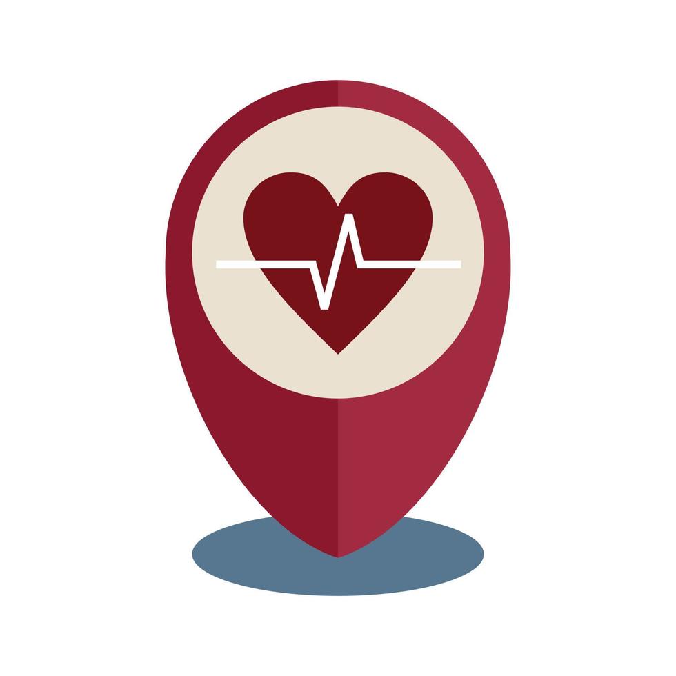 Telemedicine gps point icon flat vector. Medical health vector