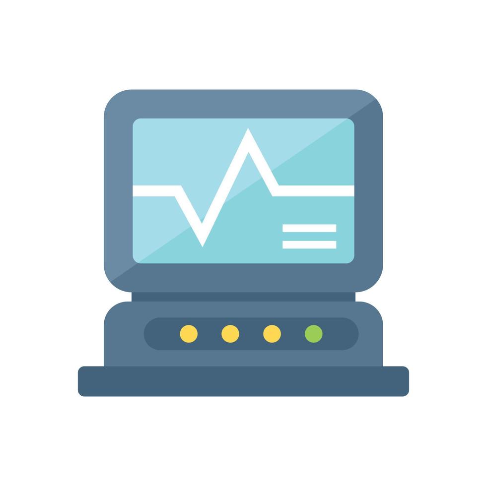 Heart rate monitor icon flat vector. Doctor family vector