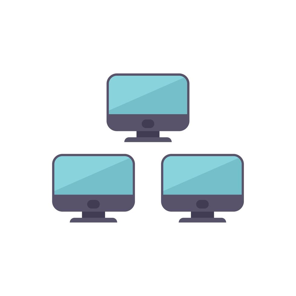 Control pc network icon flat vector. Data system 17330089 Vector Art at